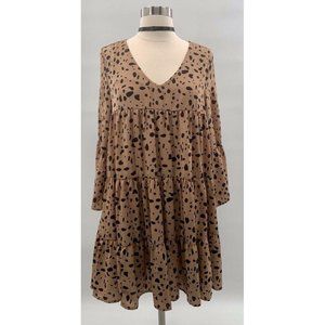 & merci Womens A Line Dress Animal print Tiered